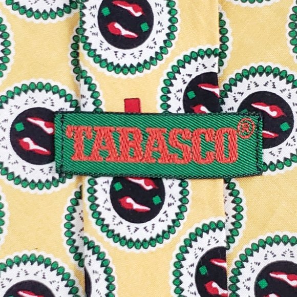 TABASCO Unique Yellow Tabasco Logo Brand Pepper Sauce Cotton Tie - Picture 3 of 3